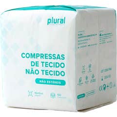 Plural Compressa Tecido Não Tecido Estéril 10x10cm 100 Unidades