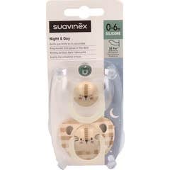 Suavinex Chupete Night & Day Anatómico Silicona 0-6m 2uds