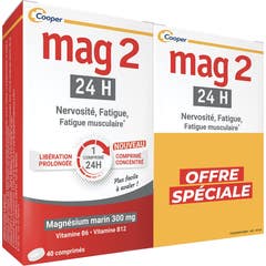 Mag2 24H Nerviosismo Fatiga Vitamina B6 B12 2x40comp