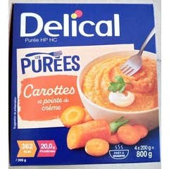 Delical Puré Hp Hc Alimento Zanahoria Crema 4x200g
