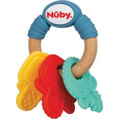 Nuby Mordedor Madera Silicona Llaves 3M+ 1ud