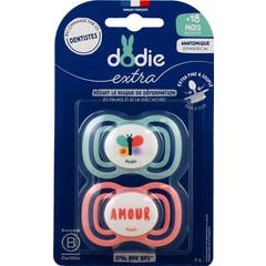 Dodie Extra Chupete Anatómico +18M F4 Fino Rosa 2 uds