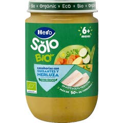 Hero Solo Bio Zanahorias con Guisantes y Merluza +6M 190 g