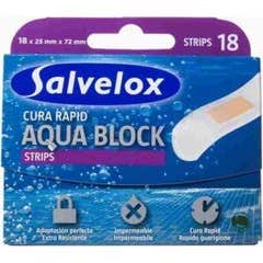 Salvelox Cura Rapid Aqua Block apósito adhesivo 72mmx25mm 18uds