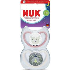 NUK Perfect Match Air Night Fopspeen Schaap 18-36M 2 stuks