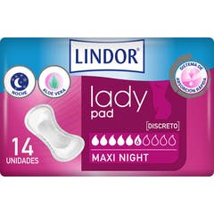 Lindor Lady Pad Compresas Maxi Night 14uds