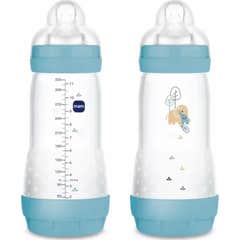 Mam Easy Start Anti-Kolik Flasche Blau Matt 4M+ 320 ml 2 Stk.
