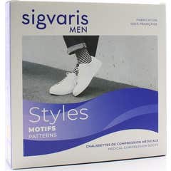 Sigvaris Styles Marinière Socks 2 Man Marin N TLL 1 Pair