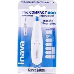 Inava Kit Trio Compact Cepillo Interd Azul Iso 1.1.1 + Mango