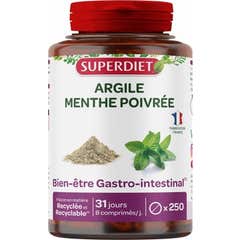 Super Diet Argile Verte Montmorillonite Menthe Poivr?e 250 comprim?s