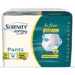 Serenity Pants Soft Dry Sensitive Pañal Extra TM 14 uds