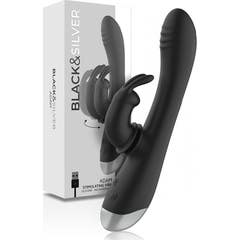 Black&Silver Adam Stimulating Vibe Rabbit Silicone Black 1ud