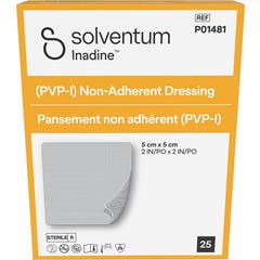3M Solventum Inadine Cerotto Non Adesivo 5 cm x 5 cm 25 pz