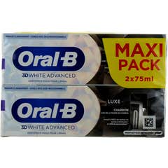 Oral-B Luxe Charbon 3D White Advanced Dentifrice 2x75ml