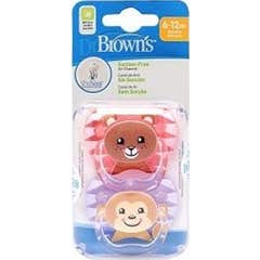 Dr. Brown'S Chupetes Caras de Animales T2 6-12 Meses 2 uds