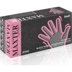 Maxter Guantes Nitrilo Sin Polvo Talla L Negro 100uds