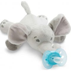 Philips Avent Chupete ultra soft  0-6M + juguete calmante Elefante