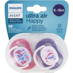 Philips Avent Ultra Air I Love Papa Schnuller 6-18m 2Stück