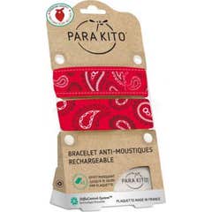 Para'Kito Bracciale antizanzare ricaricabile Bandana rossa 4uts