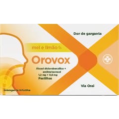 Orovox Mel e Limão 1.2mg + 0.6mg 24 Pastilhas