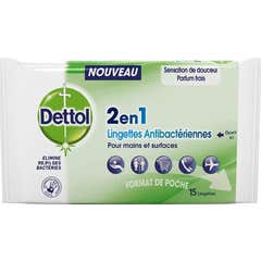 Dettol Toallita Anti Bacterial 2 En 1 15uds