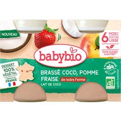 BabyBio Batido Coco Manzana Fresa Bio 2x130 g