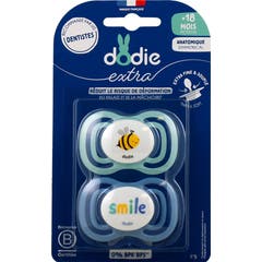 Dodie Extra Chupete Anatómico +18M F5 Verde Azul 2 uds