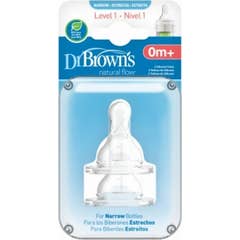 Dr Brown in silicone capezzolo bocca larga neonato 2 pezzi