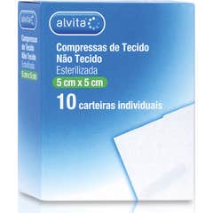 Alvita Compressas Esterelizadas Não Tecido 5 X5 cm 10 uds