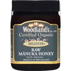 Woodland's MGO 550+ Rauwe Biologische Manuka Honing 250 g