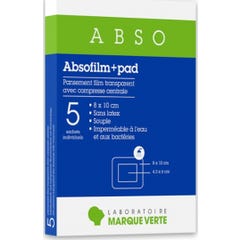 ABSOFILM+PAD PANS ADH 8X10CM 5