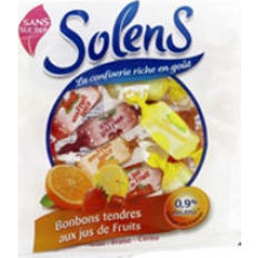 Solens Bonbons Tendres aux Jus de Fruits Sans Sucre 100g