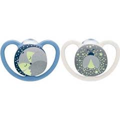 Nuk Silicona Chupete Noche Espacial 6-18 M Garc 2 uds
