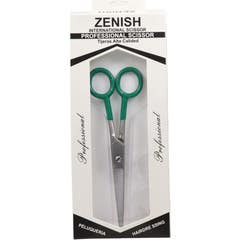 Zenish Tijera Profesional Metal Silver Mango Verde 7