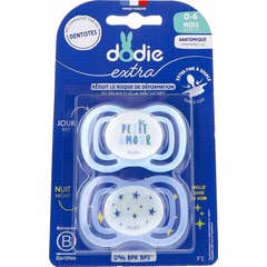 Dodie Extra Chupete Anatómico 0-6M F1 Día Noche 2 uds