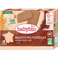 Babybio Ciastka Multizbożowe Kakao Owies Pszenica Ryż 120 g