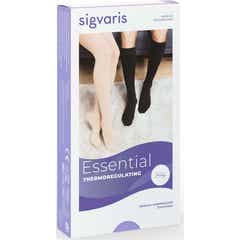 Sigvaris Cotton 1 Ad Calcetín Punta Abierta Negro TS/L 1 Par