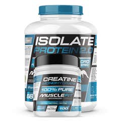 MuscleFit Pack Isolate 2kg Chocolate Blanco + Creatina 300g + Shaker