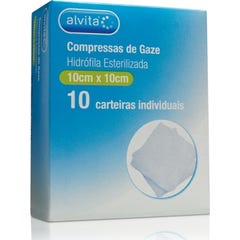 Alvita Compressas Esterelizadas Não Tecido 10 X10 cm 10 uds