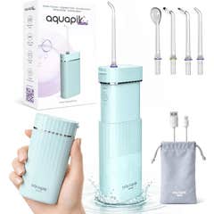 AquaPik Mini Portable Oral Irrigator Travel USB Charge Blue