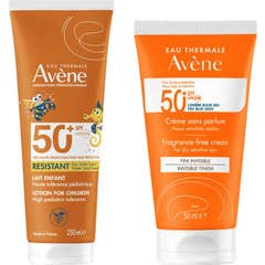 Avène Pack Crema SPF50+ Sin Perfume 50ml + Leche SPF50+ Pediátrico 250ml