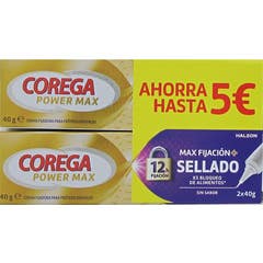 Corega Max Fijación + Sellado Adhesivo Prótesis Dental 2x40 gr