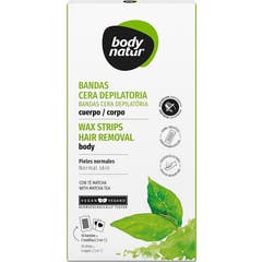 Body Natur Bandas Cera Depilatoria Cuerpo Té Matcha 16 uds