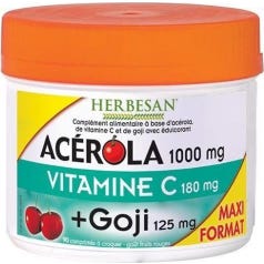 Herbesan Acerola 1000 + Goji Maxi Pot 90 compresse di Herbesan Acerola 1000 + Goji Maxi Pot 90 compresse