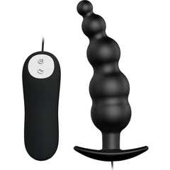 Pretty Love Anal Plug Silikone Anal Plug Ekstra Stimulering og 12 Vibrationsmodes Sort 1 stk