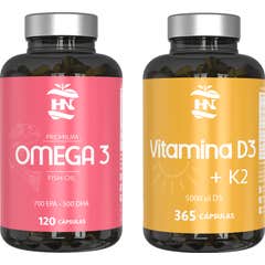 HN Pack Premium Omega 3 120 caps + Vitamina D3 365 caps