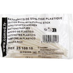 Comed Cotton Swabs Plastic 14cm x 3.5mm 50 pcs