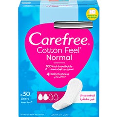 Carefree Cotton Feel Normal Pensos Diários Sem Fragrância 30 Unidades
