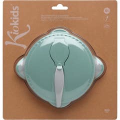 Kiokids Set Cuenco y Cuchara Sage 300 ml