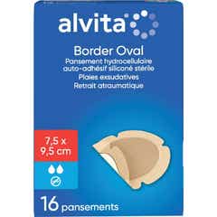 Alvita Border Oval Apósito Hidrocelular 7,5x9,5cm 16uds